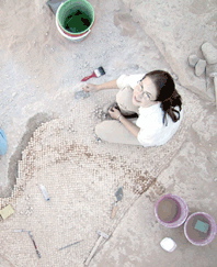 Mosaic restoration in Jordan