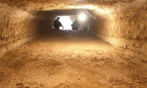 One of the galleries at Wadi el-Jarf, used for storing dismantled boats, photo by G. Marouard