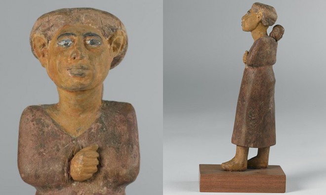 Wooden statuette of a foreign woman excavated at Beni Hassan, Egypt [A.1911.260]. © National Museums Scotland